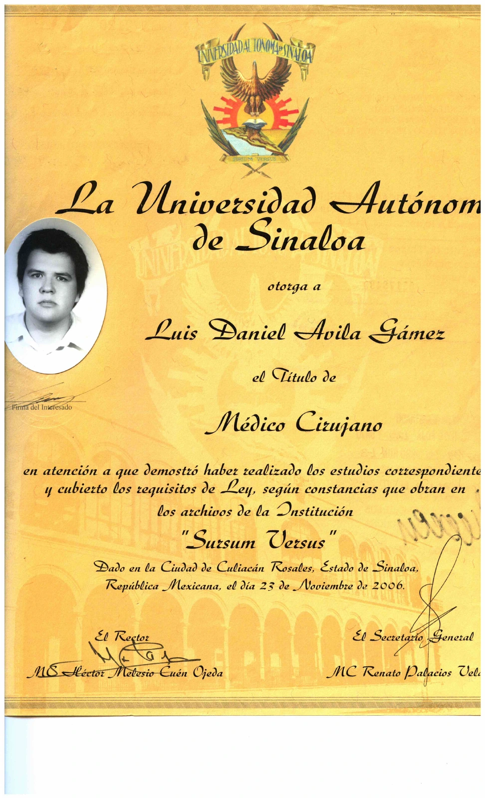 Título de Médico Cirujano · 2006